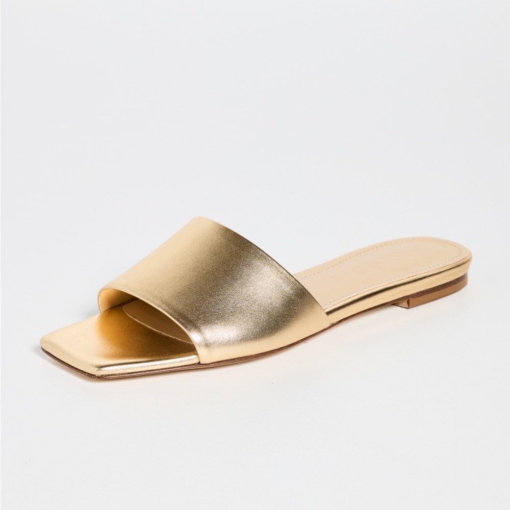 Aeyde Anna Leather Sandals in gold